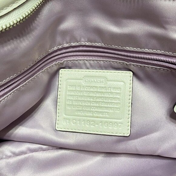 Auth COACH - 16997 Cream Leather Handbag - Picture 6 of 11